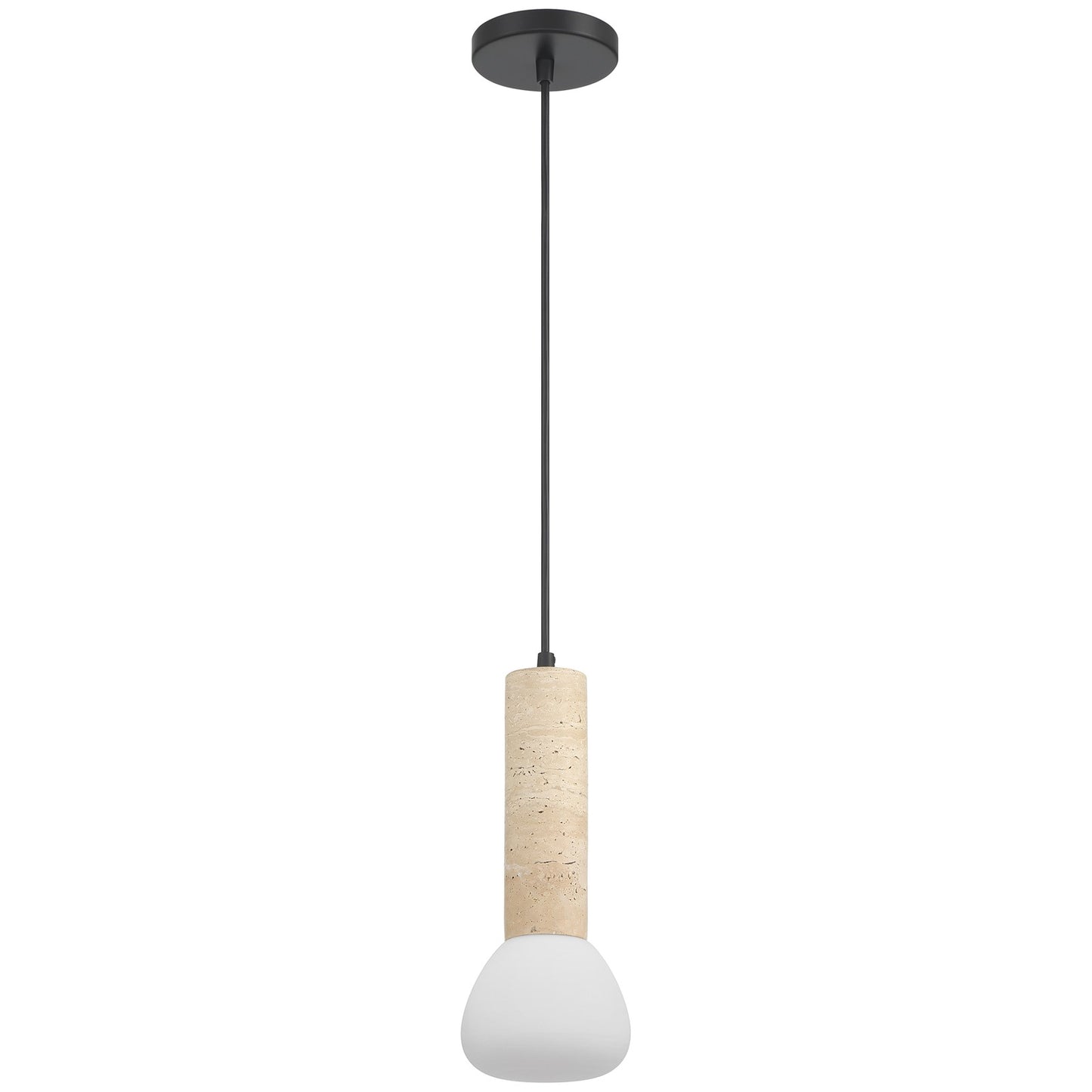 Access Lighting Stone 1 Light Pendant, Travertine/Opal
