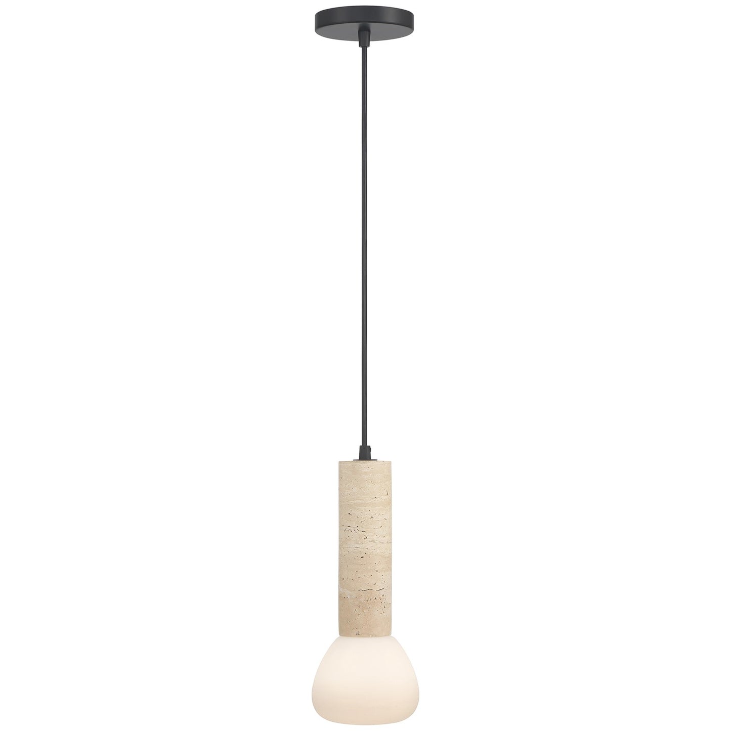 Access Lighting Stone 1 Light Pendant, Travertine/Opal
