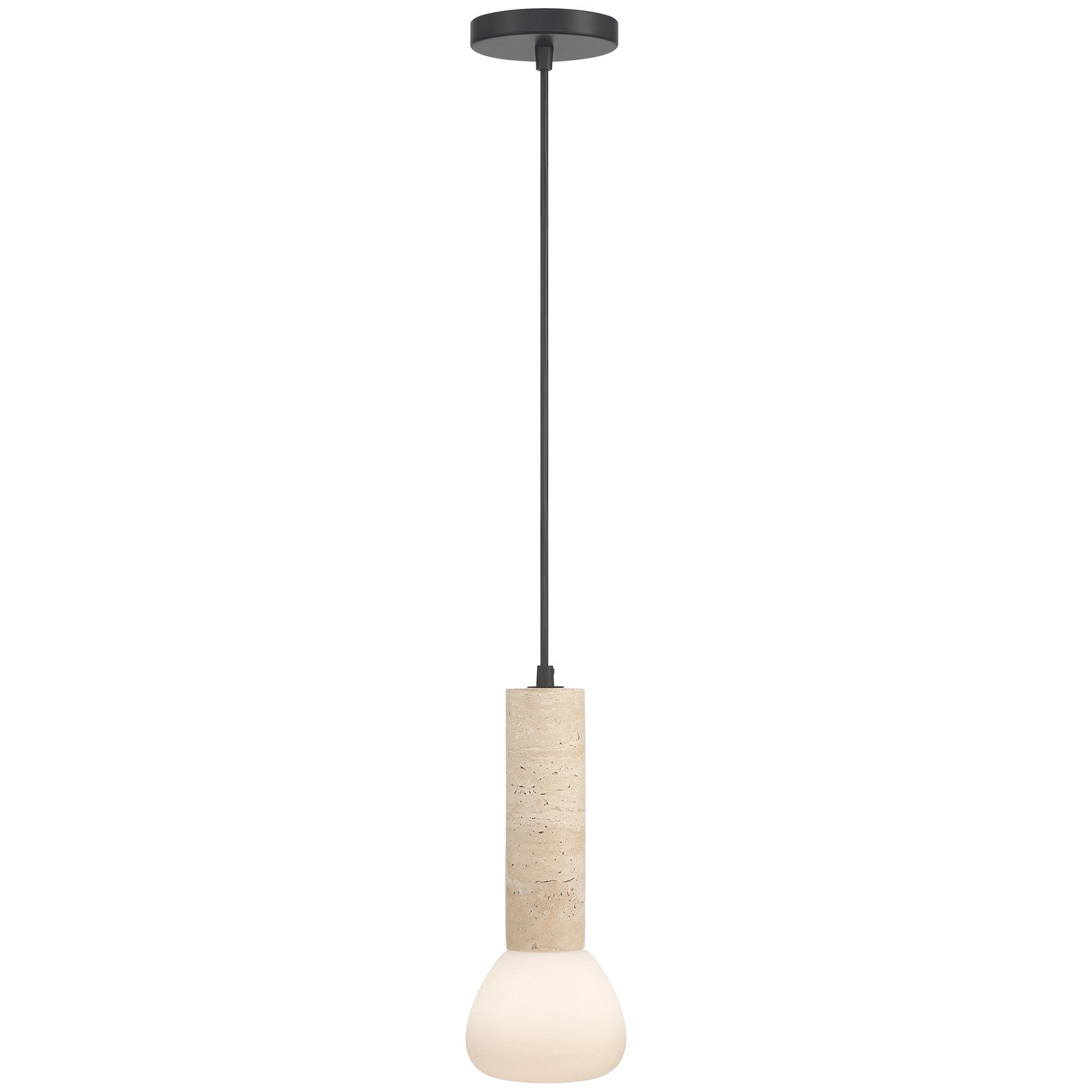 Access Lighting Stone 1 Light Pendant, Travertine/Opal