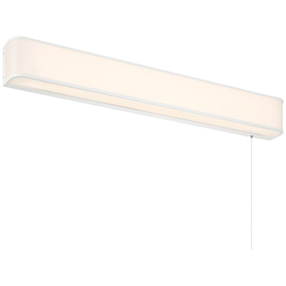 Access Lighting Bell T8 Pull Chain Wall Mount, White/Acrylic Lens