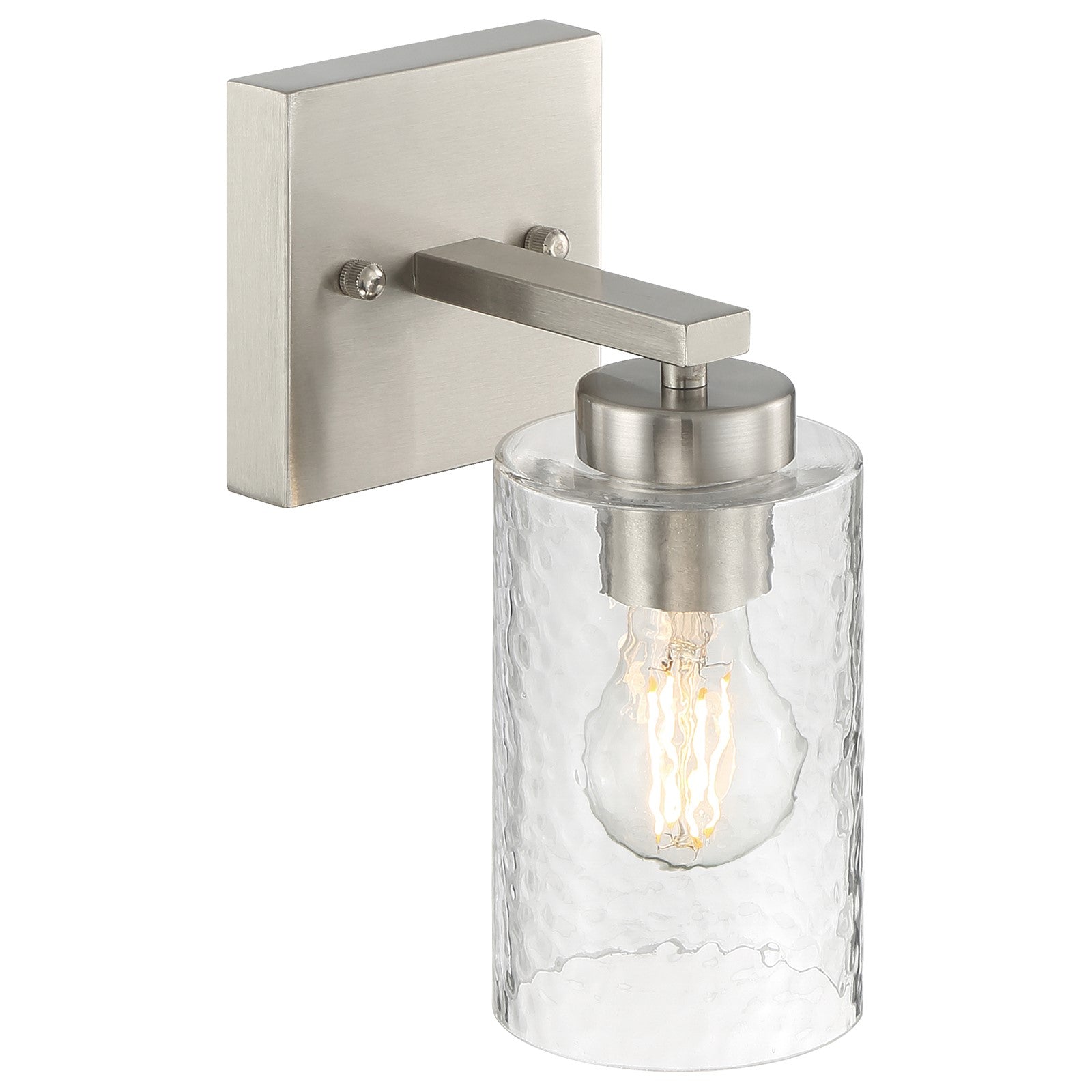 Access Lighting Ellie 1 Light Wall Sconce, Brushed Steel/Clear