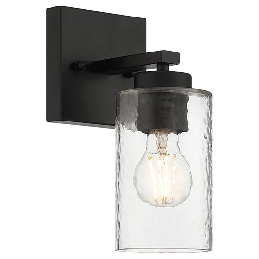 Access Lighting Ellie 1 Light Wall Sconce, Matte Black/Clear