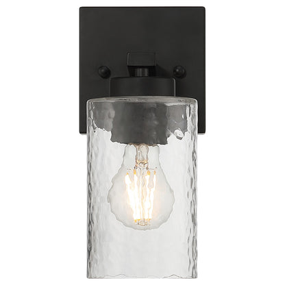 Access Lighting Ellie 1 Light Wall Sconce, Matte Black/Clear