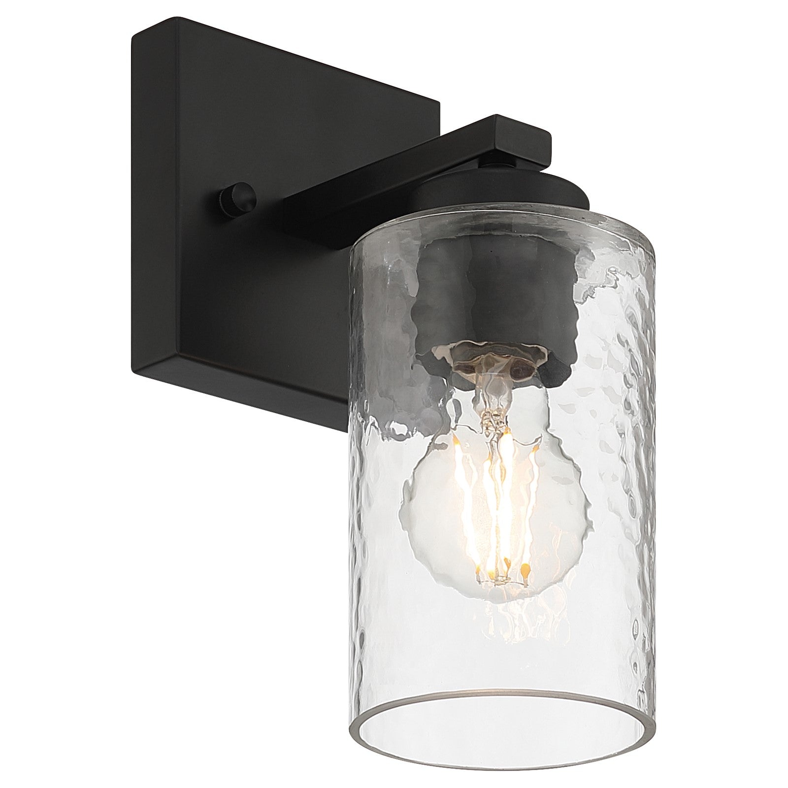 Access Lighting Ellie 1 Light Wall Sconce, Matte Black/Clear