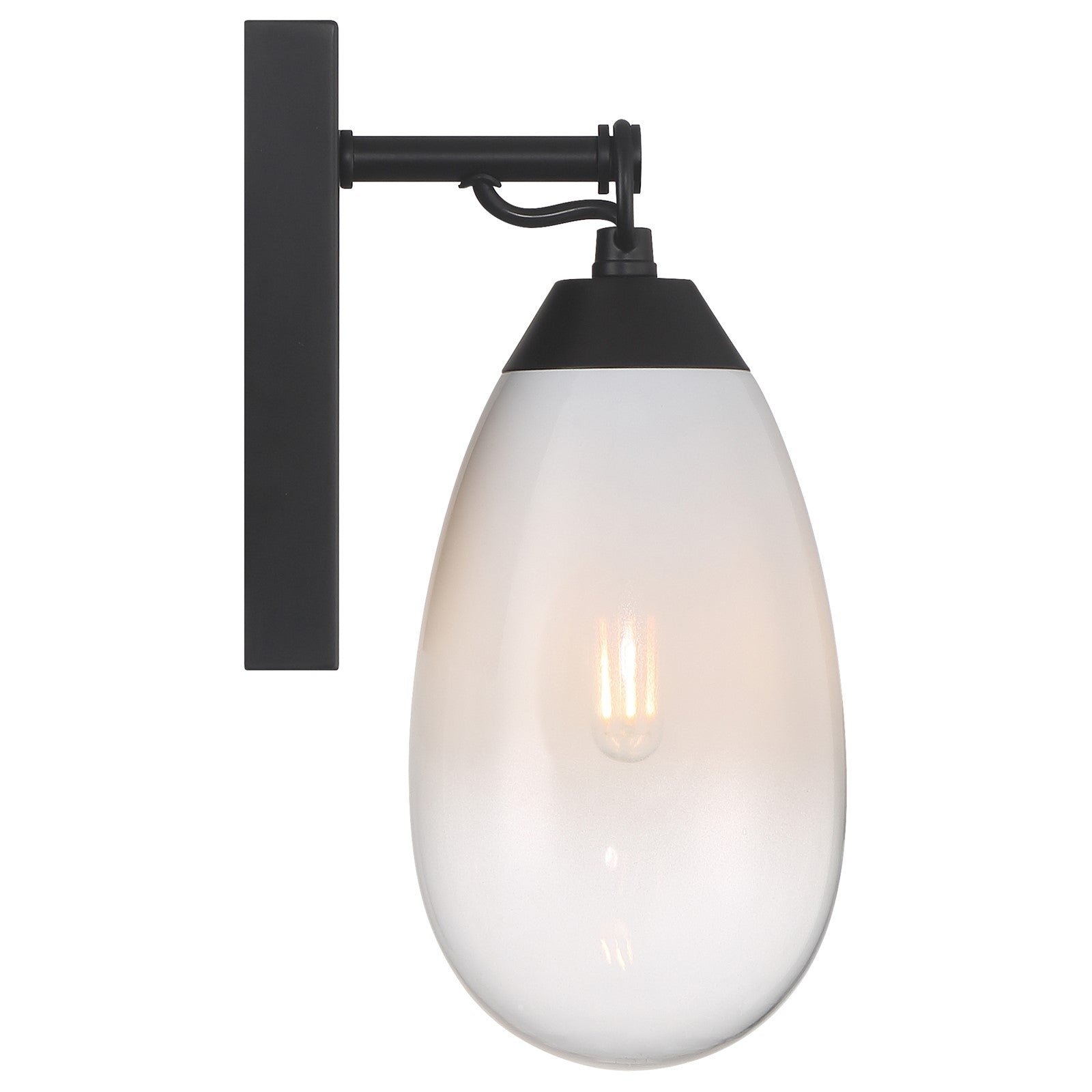 Access Lighting Ombre 1Lt Wall Sconce, Black/Clear Frosted
