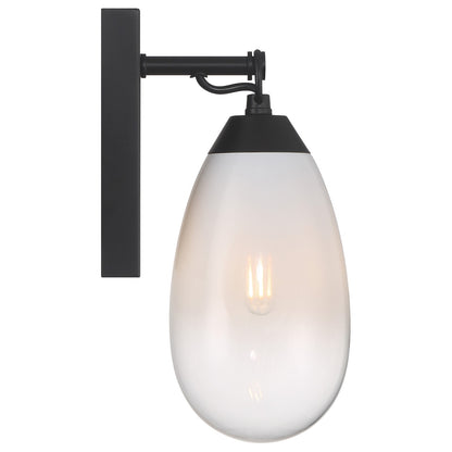 Access Lighting Ombre 1Lt Wall Sconce, Black/Clear Frosted