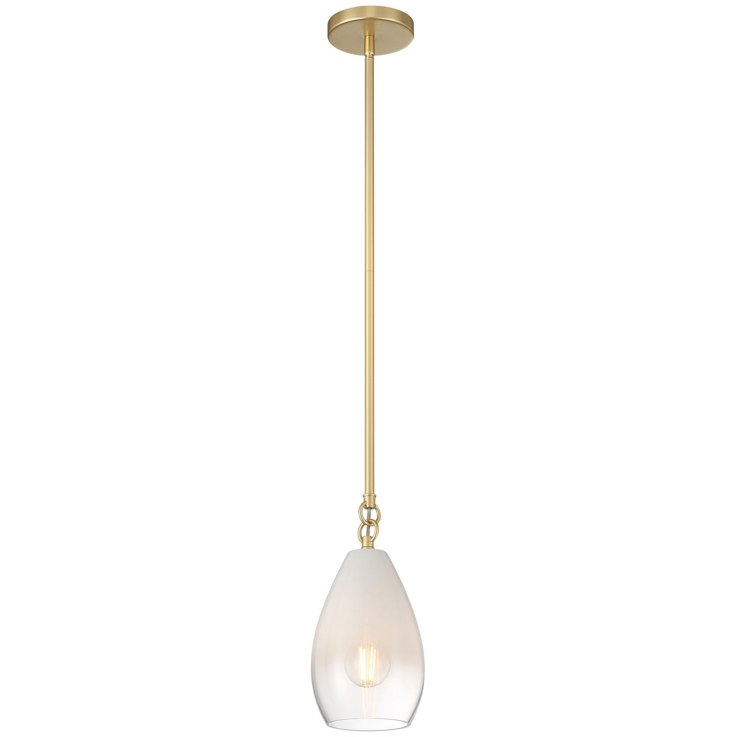 Access Lighting Ombre 1Lt Pendant, Antique Brass/Clear Frosted