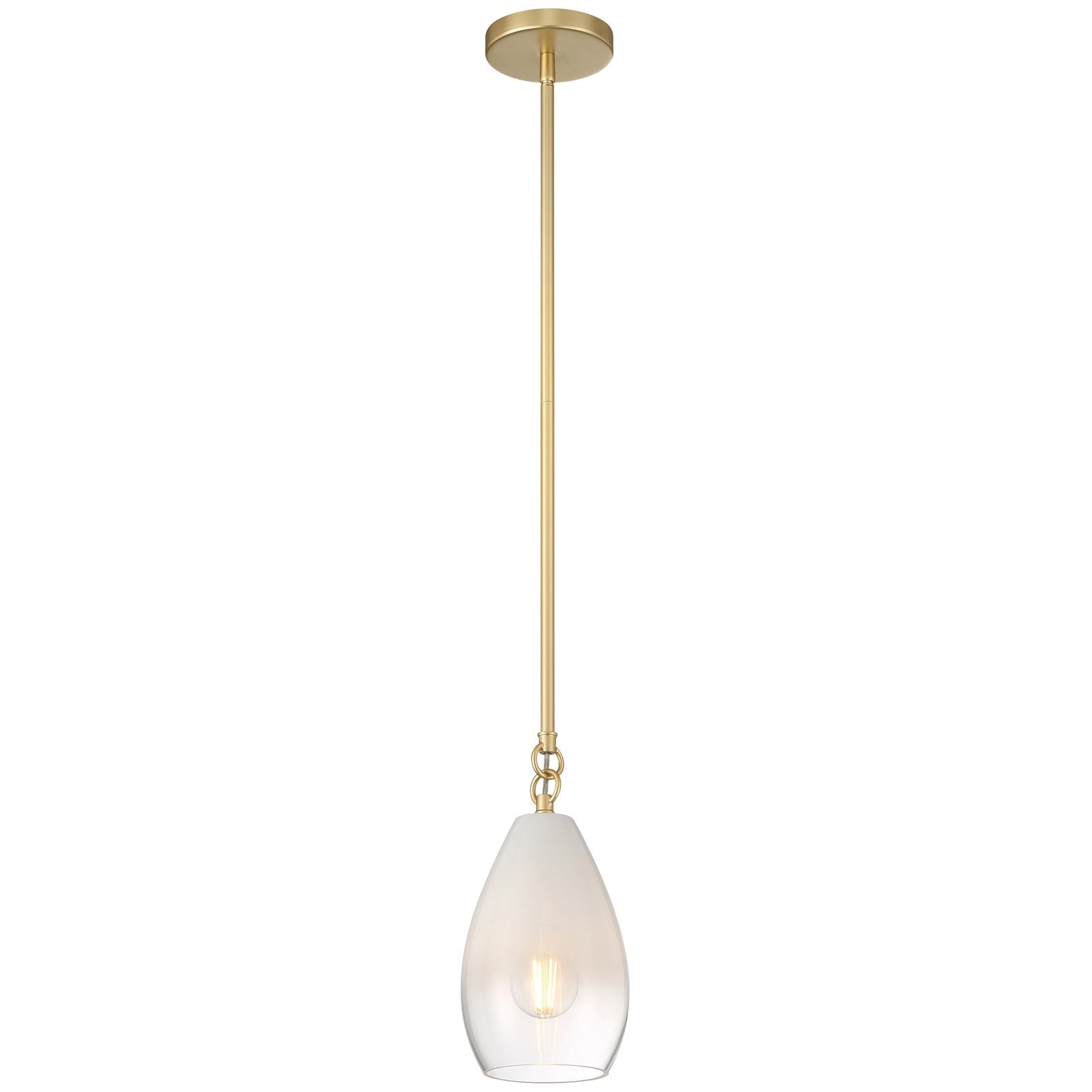 Access Lighting Ombre 1Lt Pendant, Antique Brass/Clear Frosted