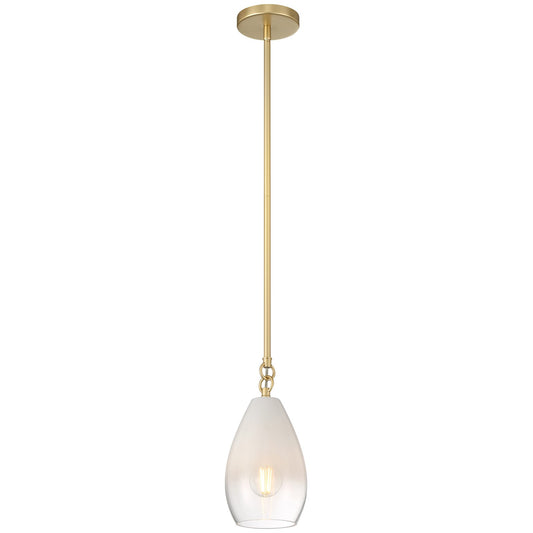 Access Lighting Ombre 1Lt Pendant, Antique Brass/Clear Frosted