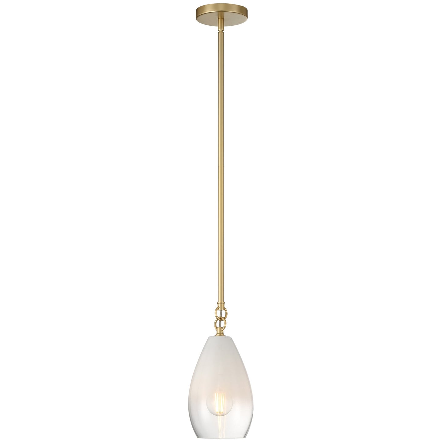 Access Lighting Ombre 1Lt Pendant, Antique Brass/Clear Frosted