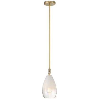 Access Lighting Ombre 1Lt Pendant, Antique Brass/Clear Frosted