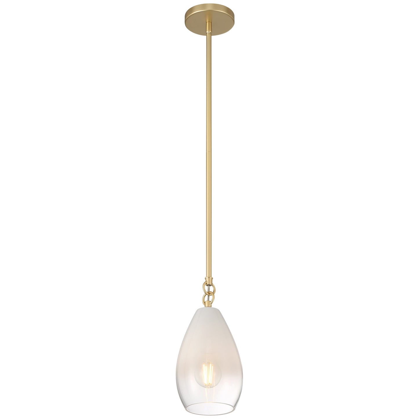 Access Lighting Ombre 1Lt Pendant, Antique Brass/Clear Frosted