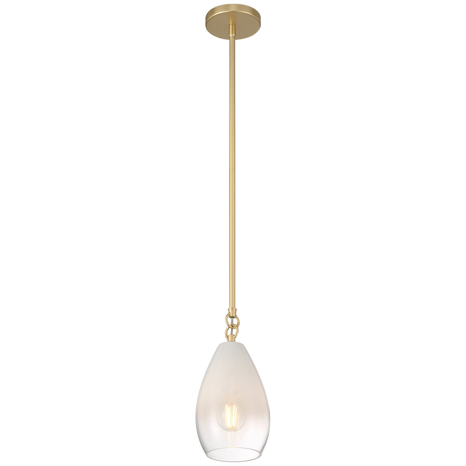 Access Lighting Ombre 1Lt Pendant, Antique Brass/Clear Frosted
