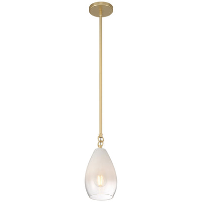 Access Lighting Ombre 1Lt Pendant, Antique Brass/Clear Frosted