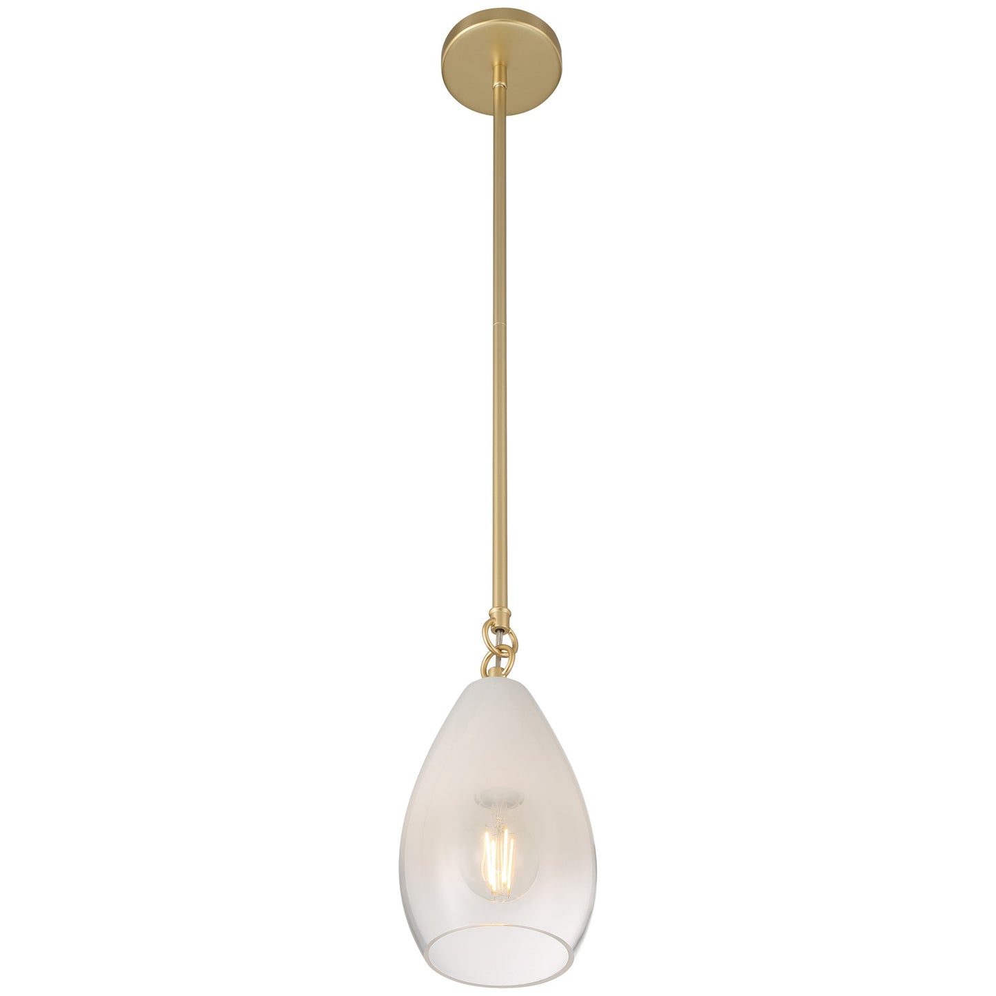 Access Lighting Ombre 1Lt Pendant, Antique Brass/Clear Frosted