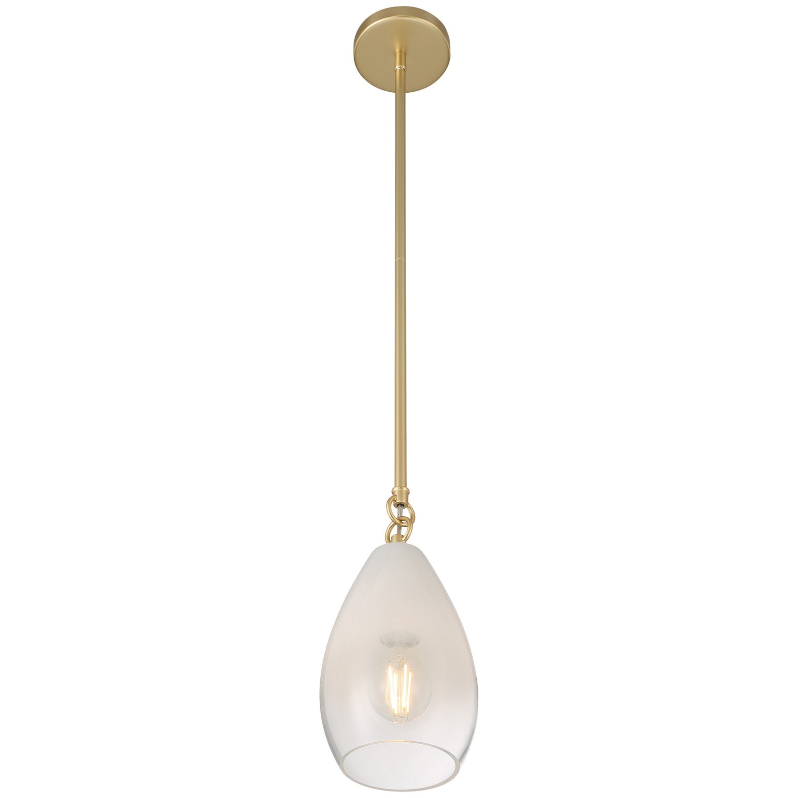 Access Lighting Ombre 1Lt Pendant, Antique Brass/Clear Frosted