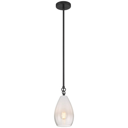 Access Lighting Ombre 1 Light Pendant, Black/Clear Frosted