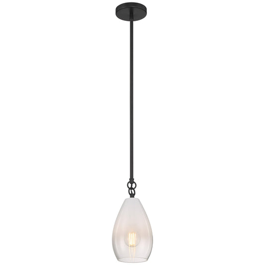 Access Lighting Ombre 1 Light Pendant, Black/Clear Frosted