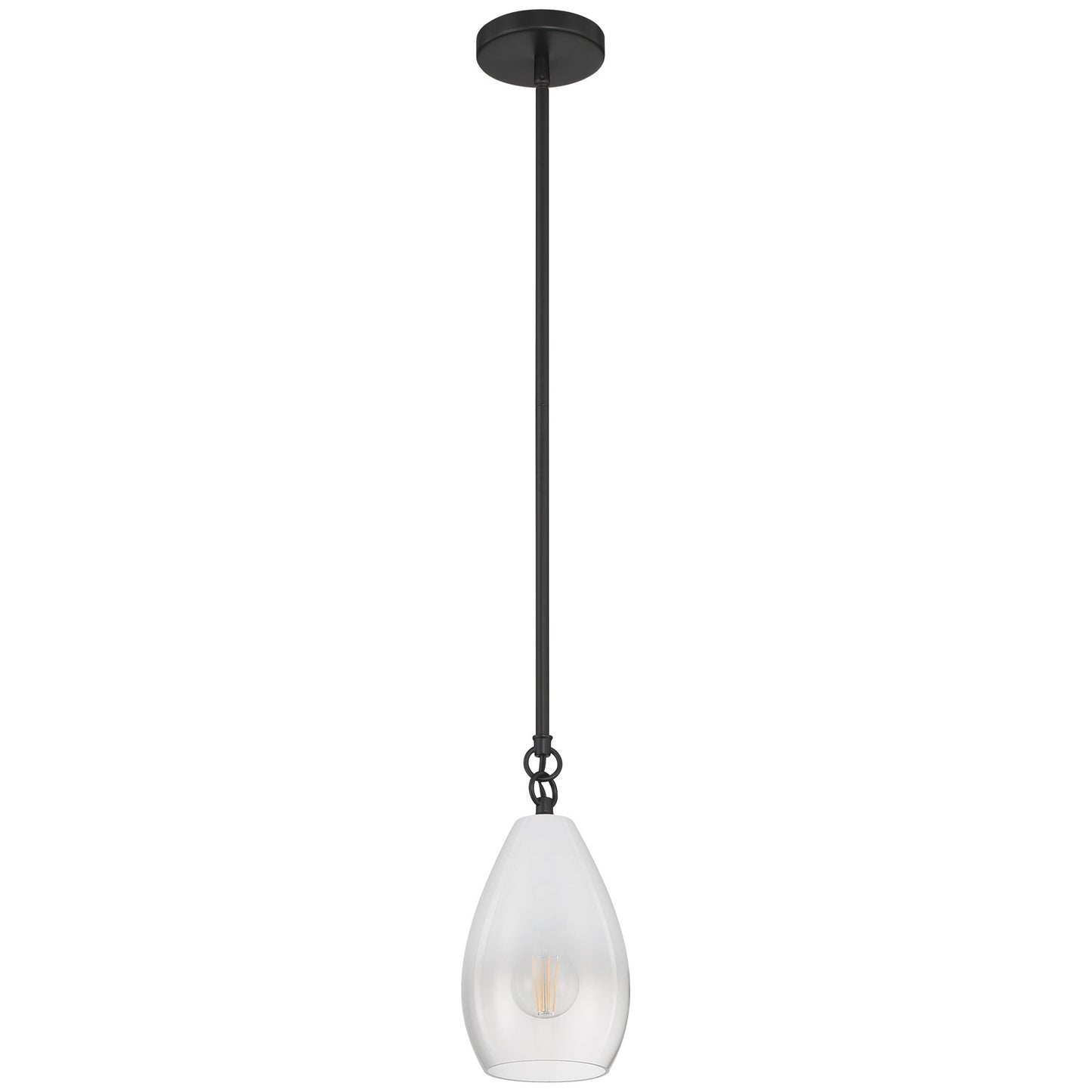 Access Lighting Ombre 1 Light Pendant, Black/Clear Frosted