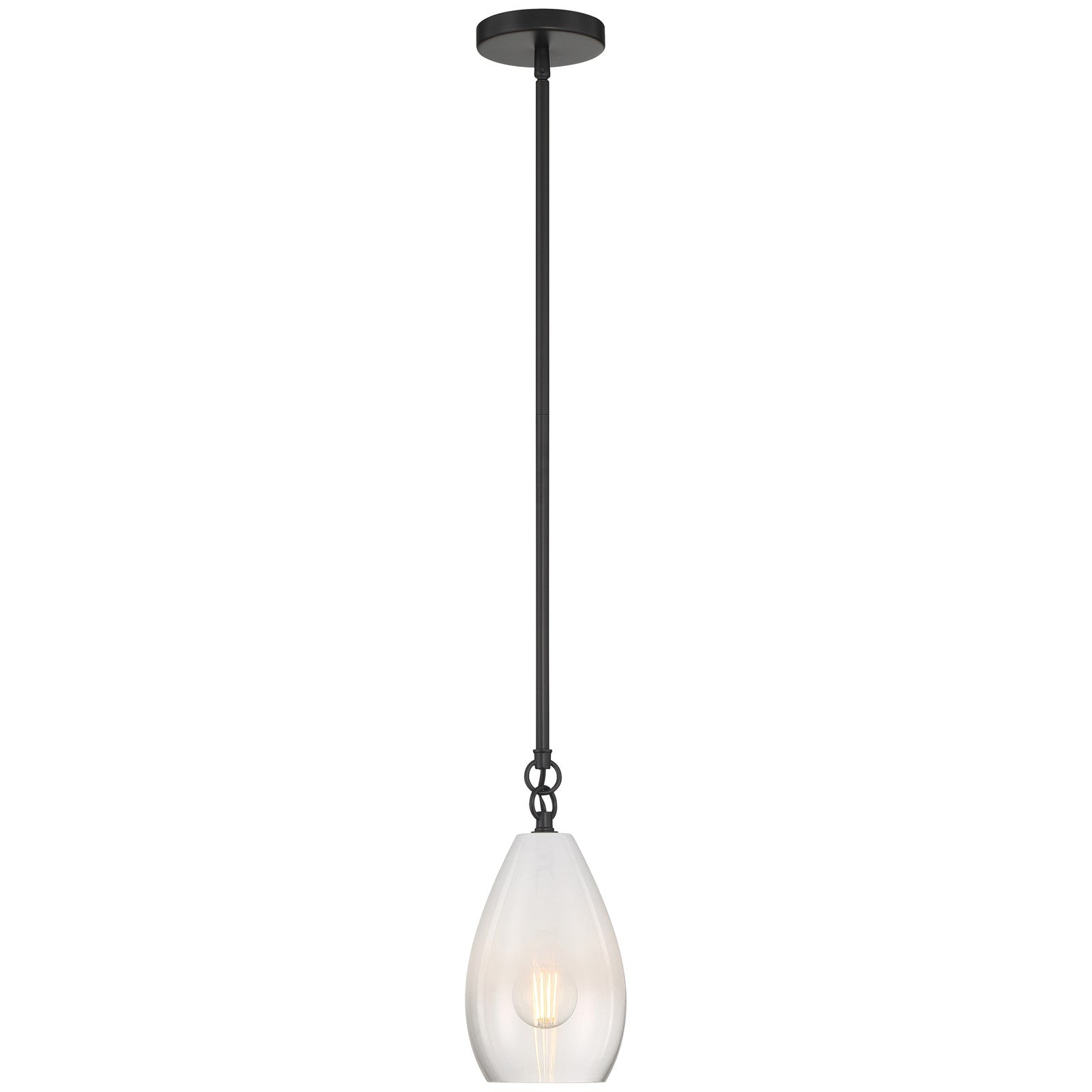 Access Lighting Ombre 1 Light Pendant, Black/Clear Frosted