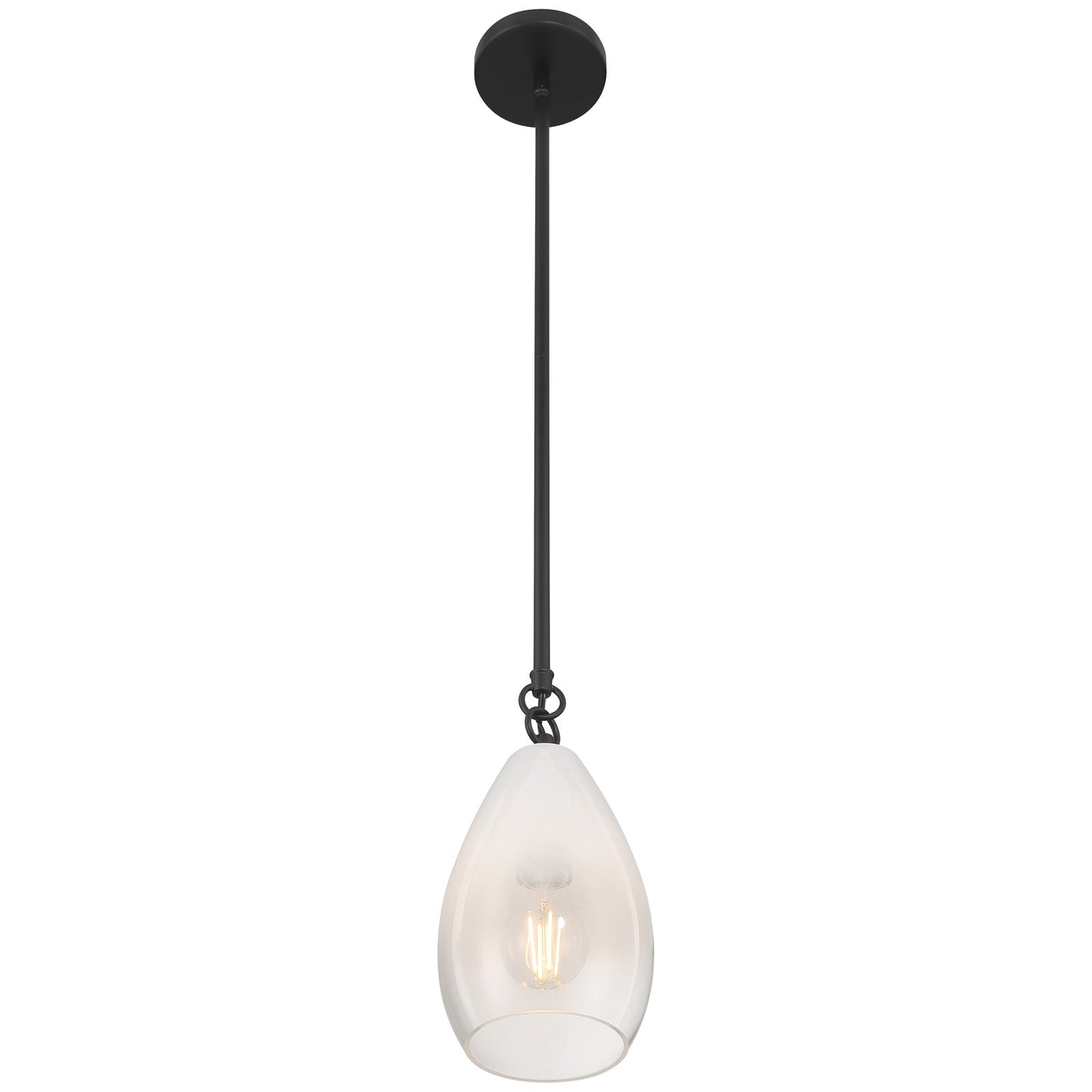 Access Lighting Ombre 1 Light Pendant, Black/Clear Frosted
