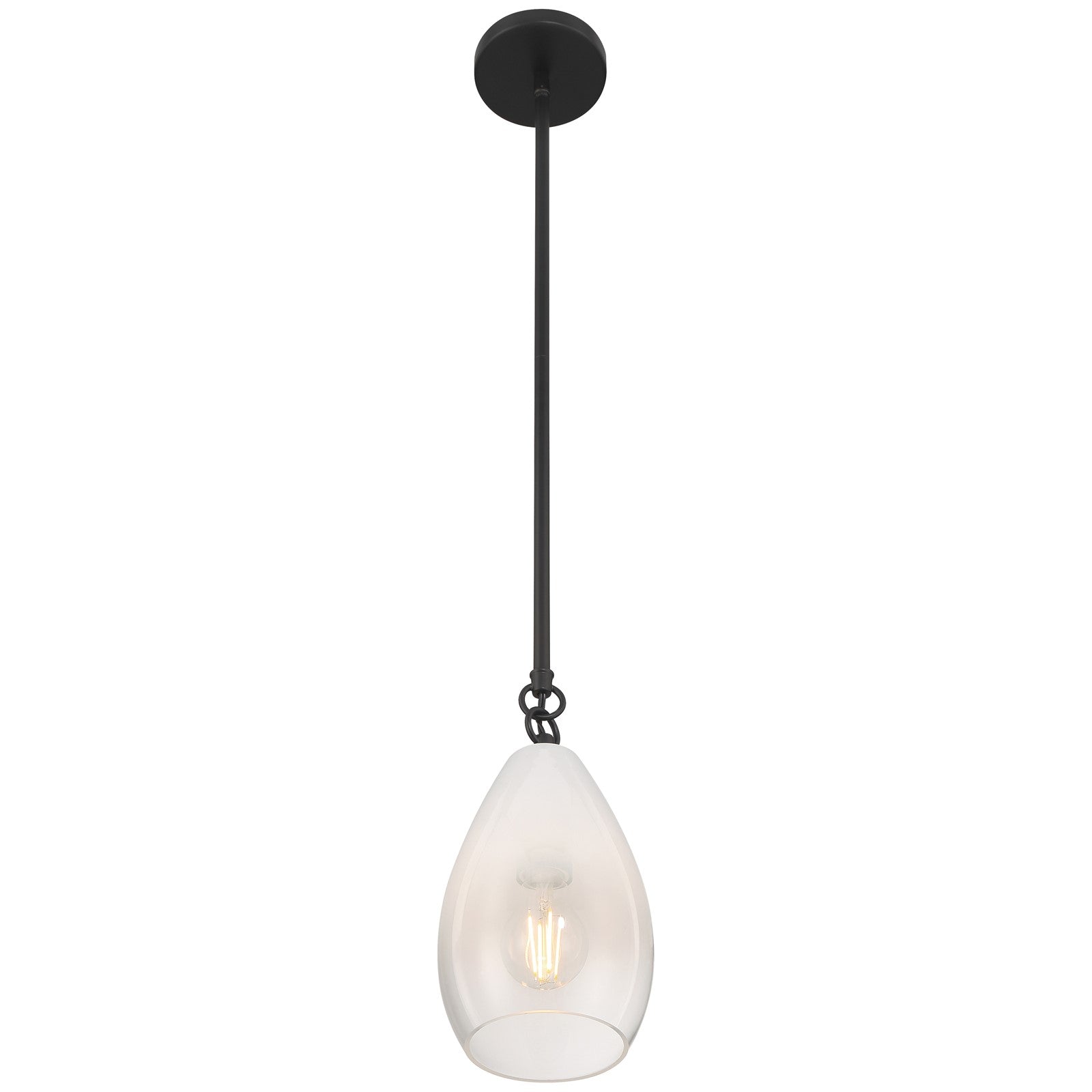 Access Lighting Ombre 1 Light Pendant, Black/Clear Frosted