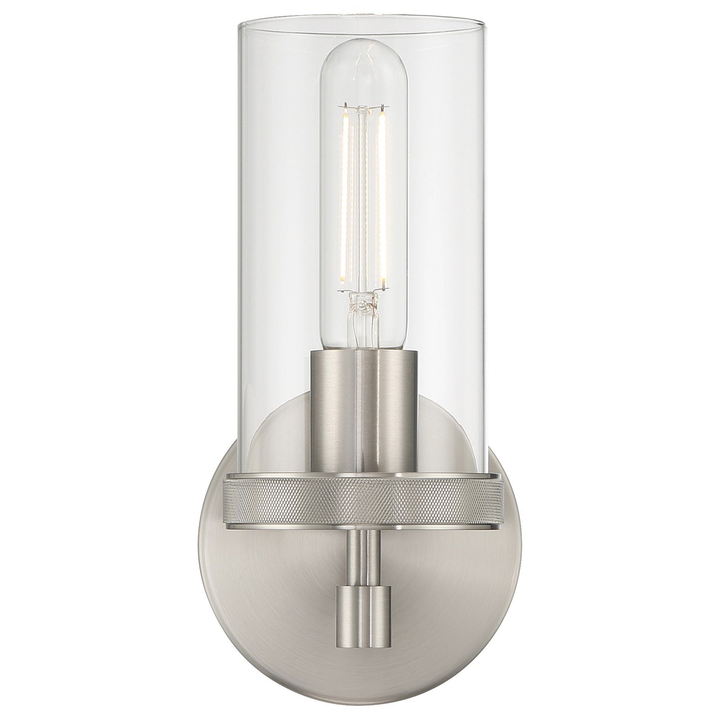 Access Lily 1 LightWall Sconce, 9.75"H, Brushed Steel/Clr