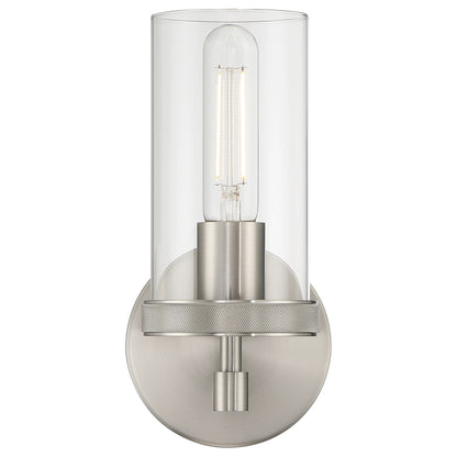 Access Lily 1 LightWall Sconce, 9.75"H, Brushed Steel/Clr