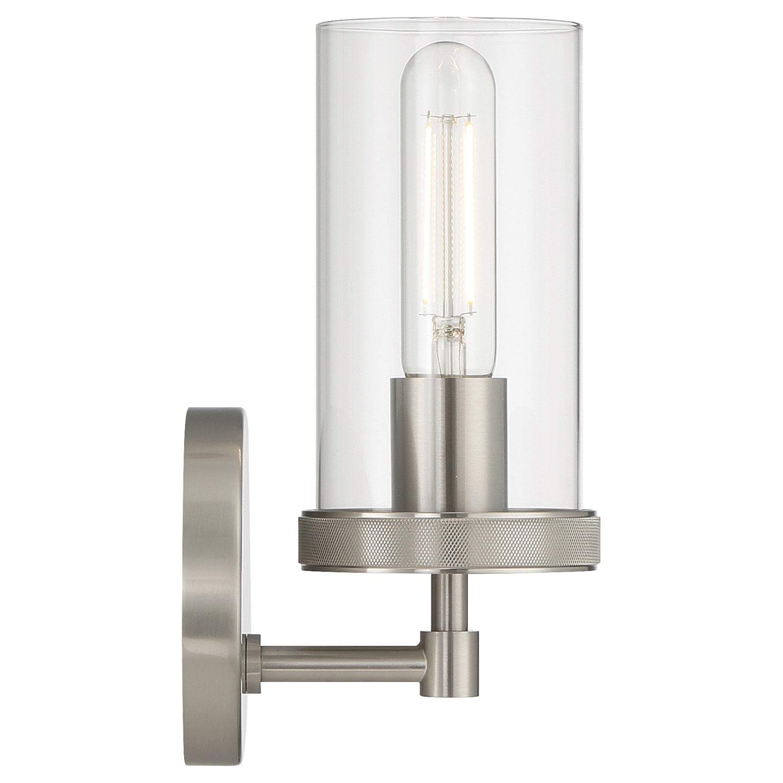 Access Lily 1 LightWall Sconce, 9.75"H, Brushed Steel/Clr