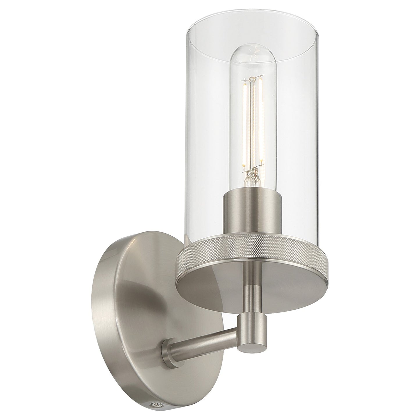 Access Lily 1 LightWall Sconce, 9.75"H, Brushed Steel/Clr