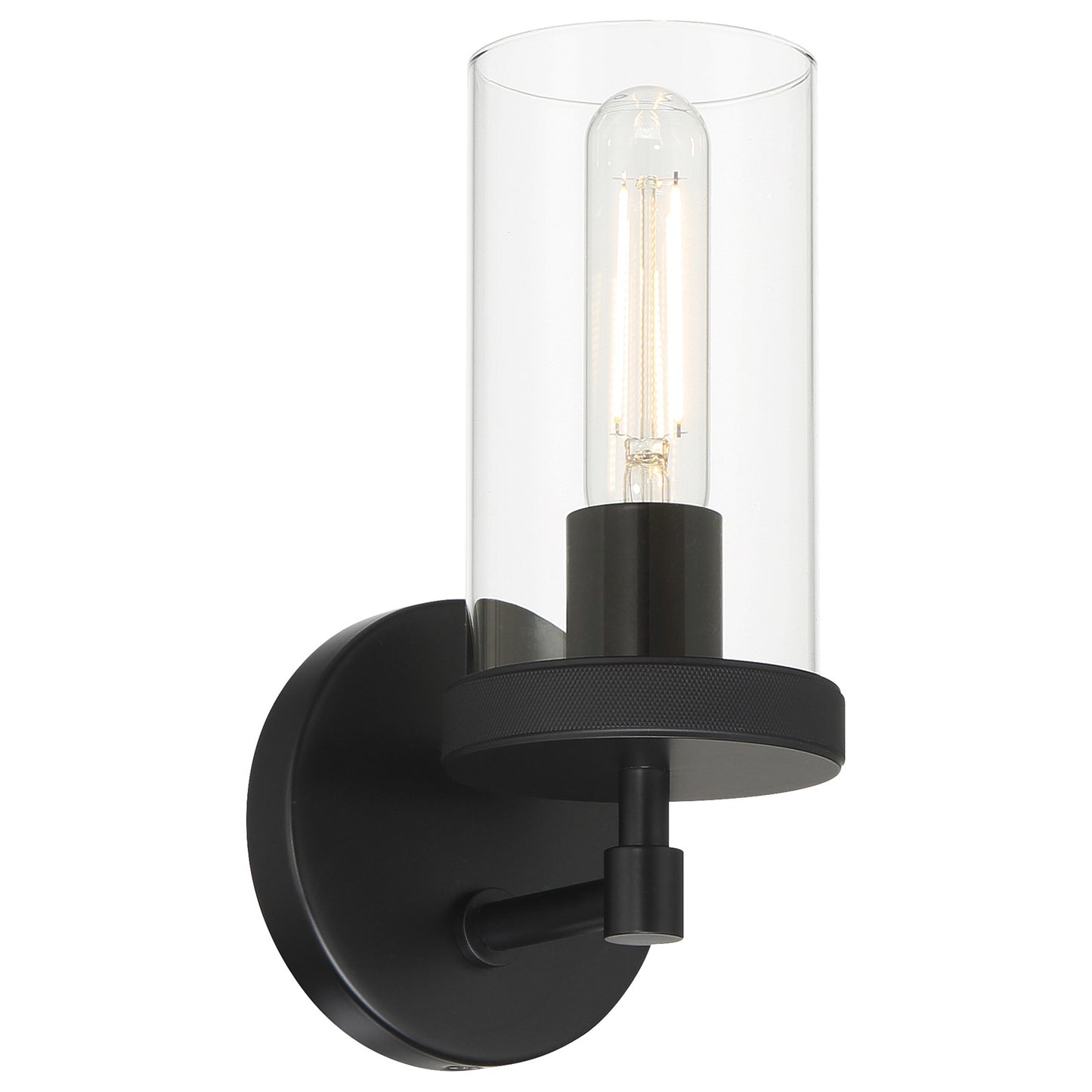 Access Lighting Lily 1Lt Wall Sconce, 9.75"H, Matte Black/Clear