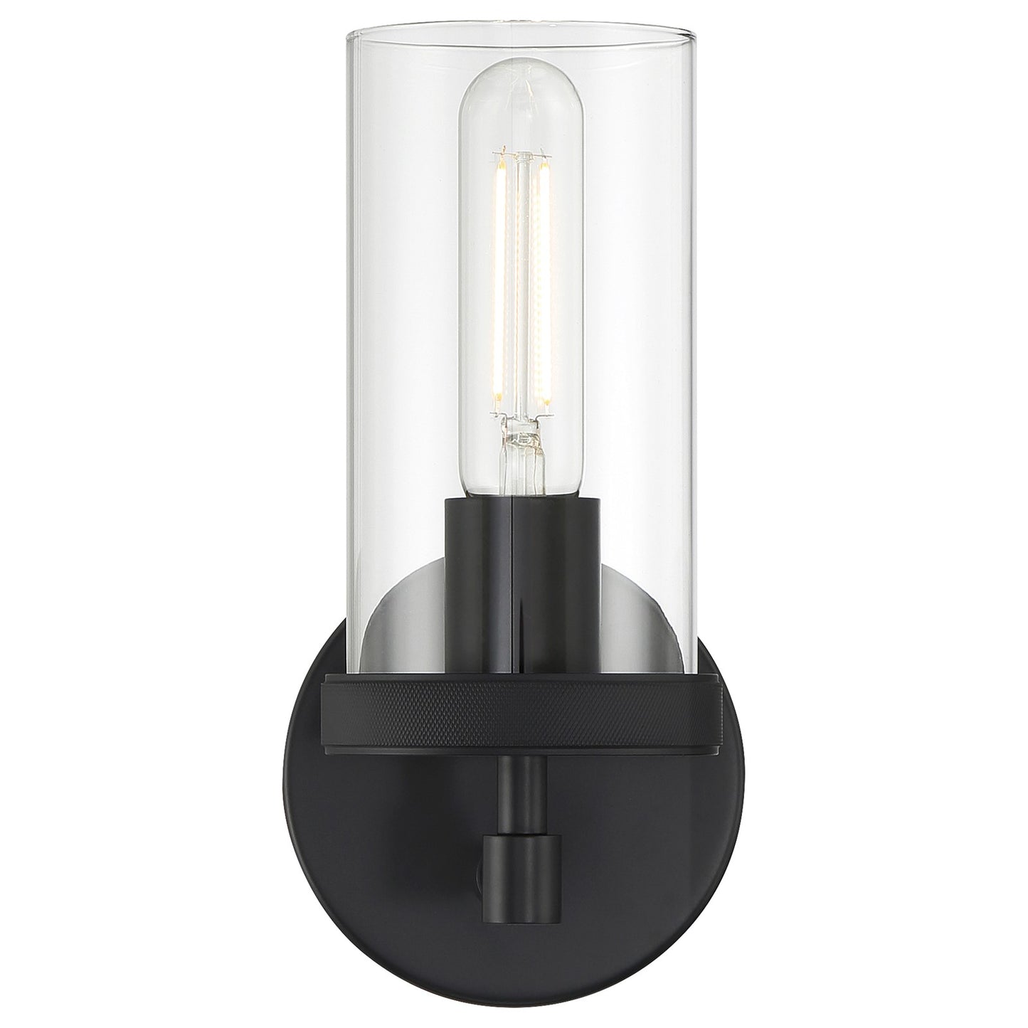 Access Lighting Lily 1Lt Wall Sconce, 9.75"H, Matte Black/Clear