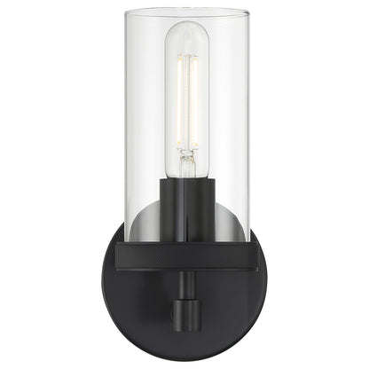Access Lighting Lily 1Lt Wall Sconce, 9.75"H, Matte Black/Clear