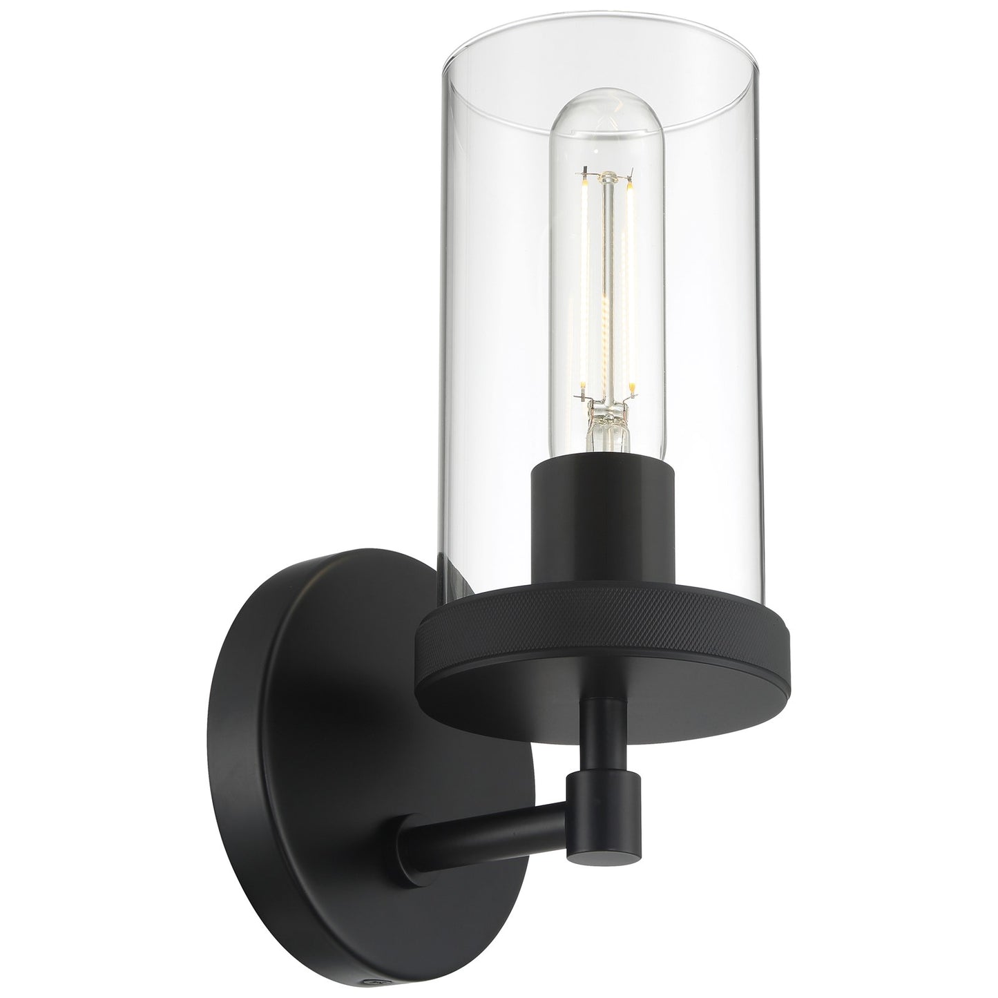 Access Lighting Lily 1Lt Wall Sconce, 9.75"H, Matte Black/Clear