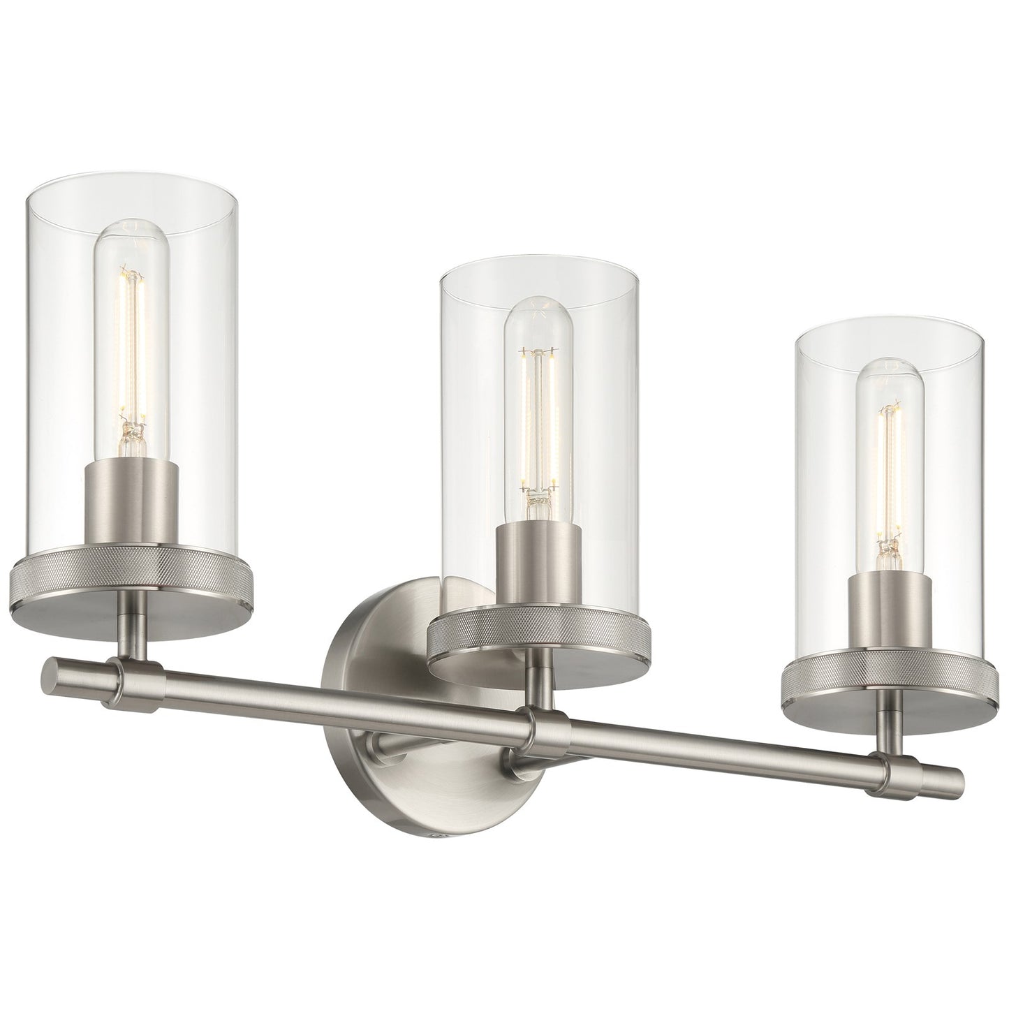 Access Lighting Lily 3 Light Vanity, Brushed Steel/Clear