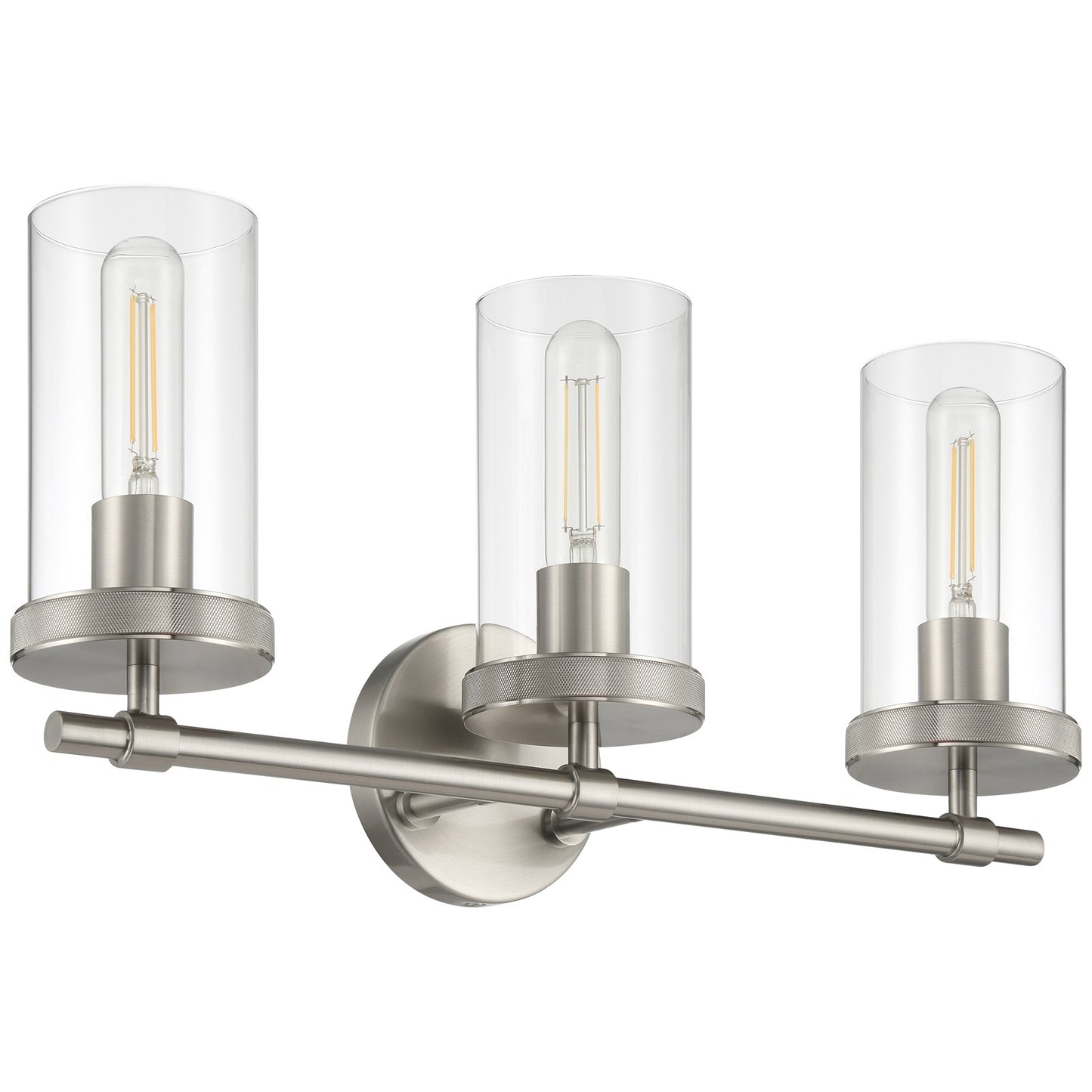 Access Lighting Lily 3 Light Vanity, Brushed Steel/Clear
