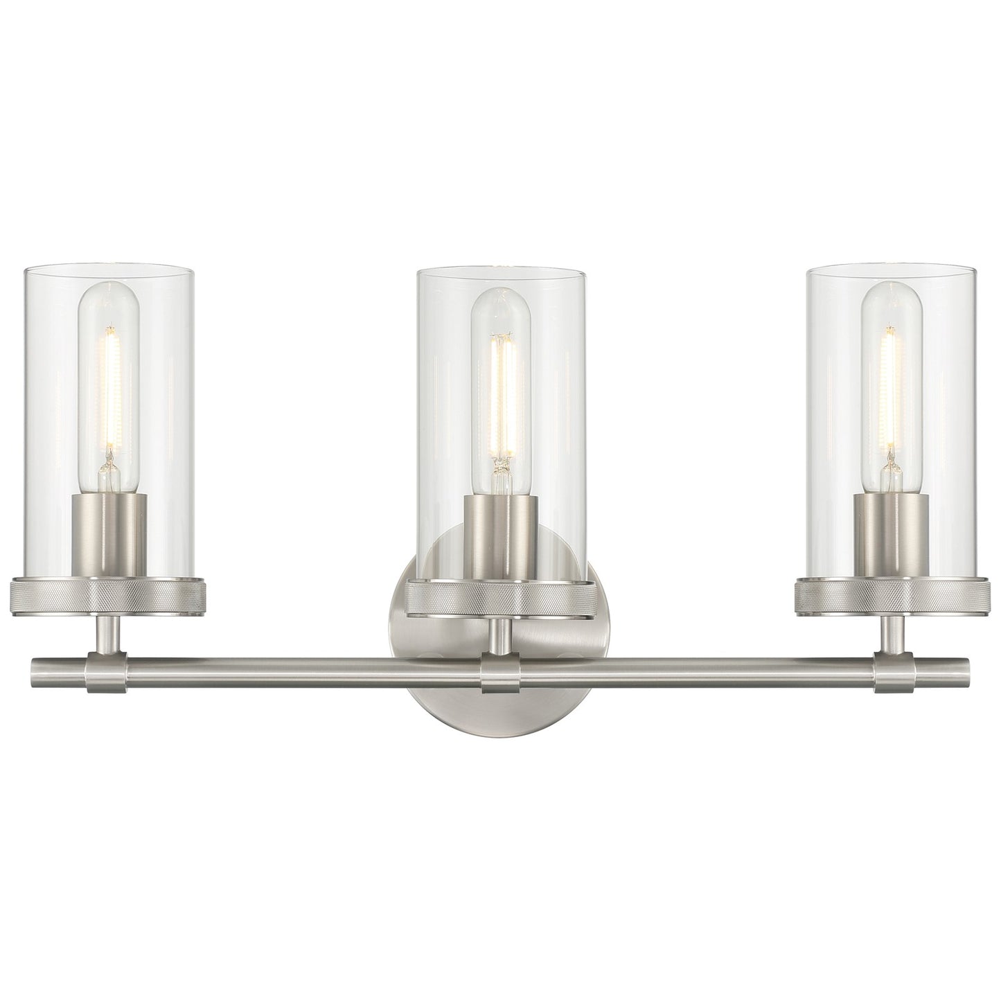 Access Lighting Lily 3 Light Vanity, Brushed Steel/Clear
