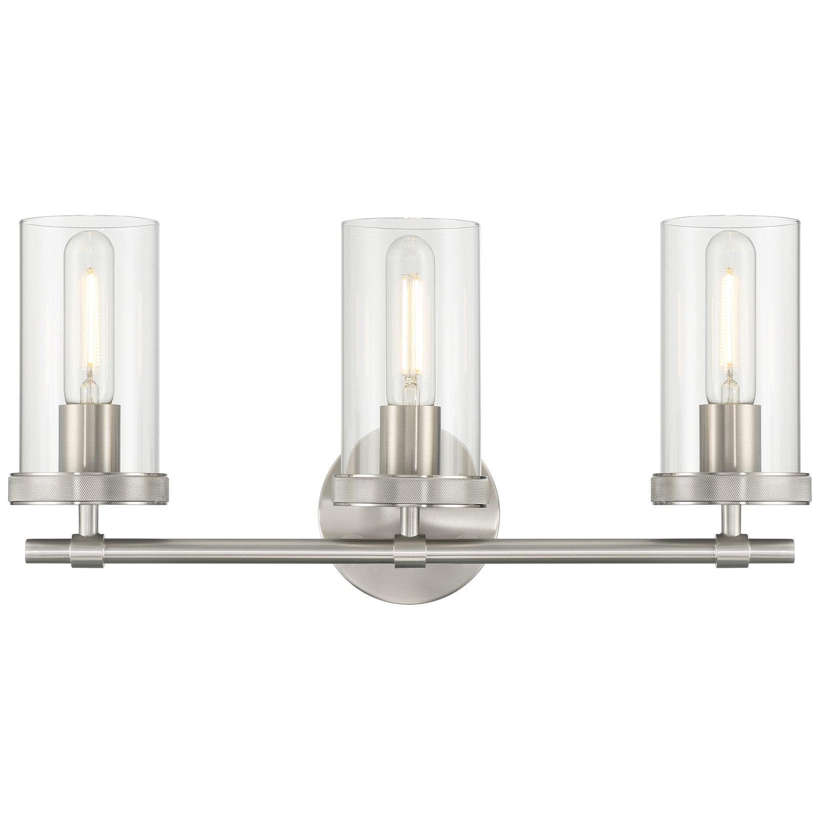 Access Lighting Lily 3 Light Vanity, Brushed Steel/Clear