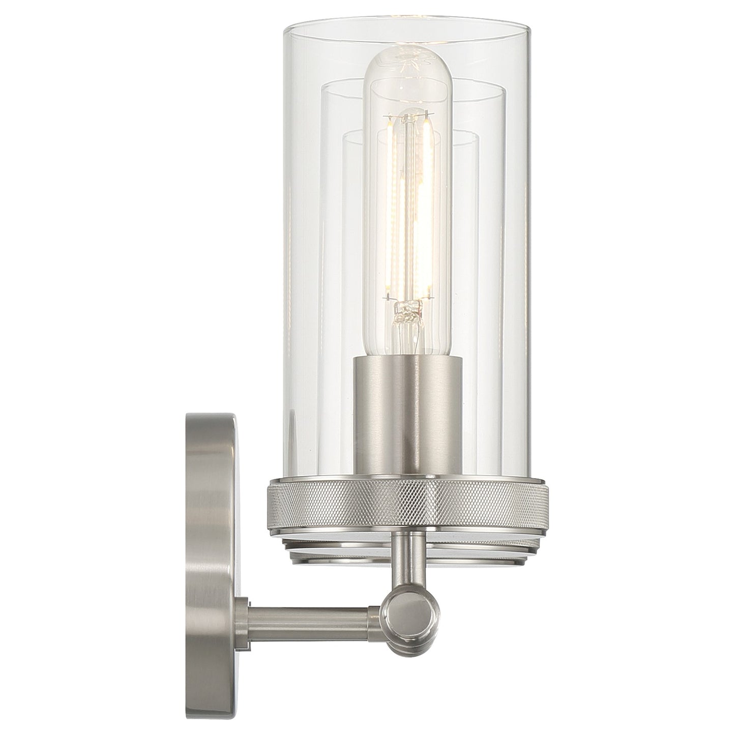 Access Lighting Lily 3 Light Vanity, Brushed Steel/Clear