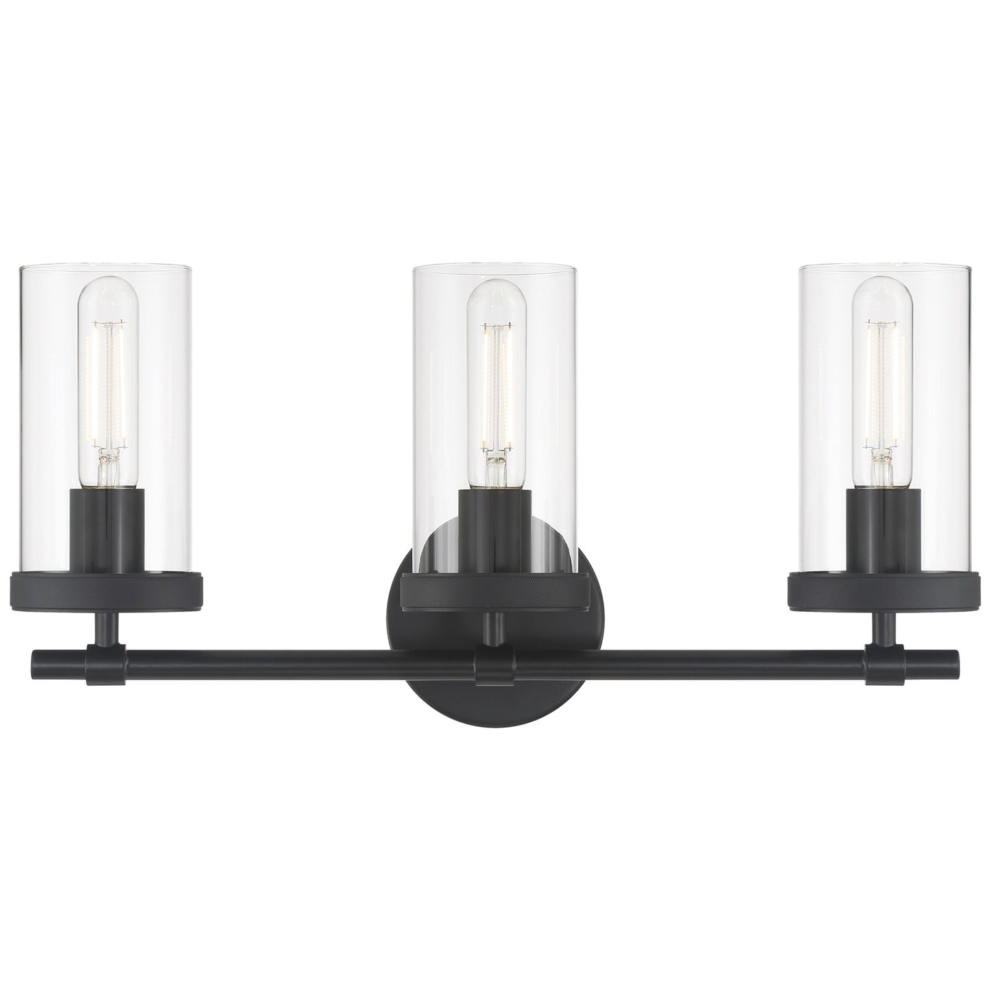 Access Lighting Lily 3 Light Vanity, Matte Black/Clear