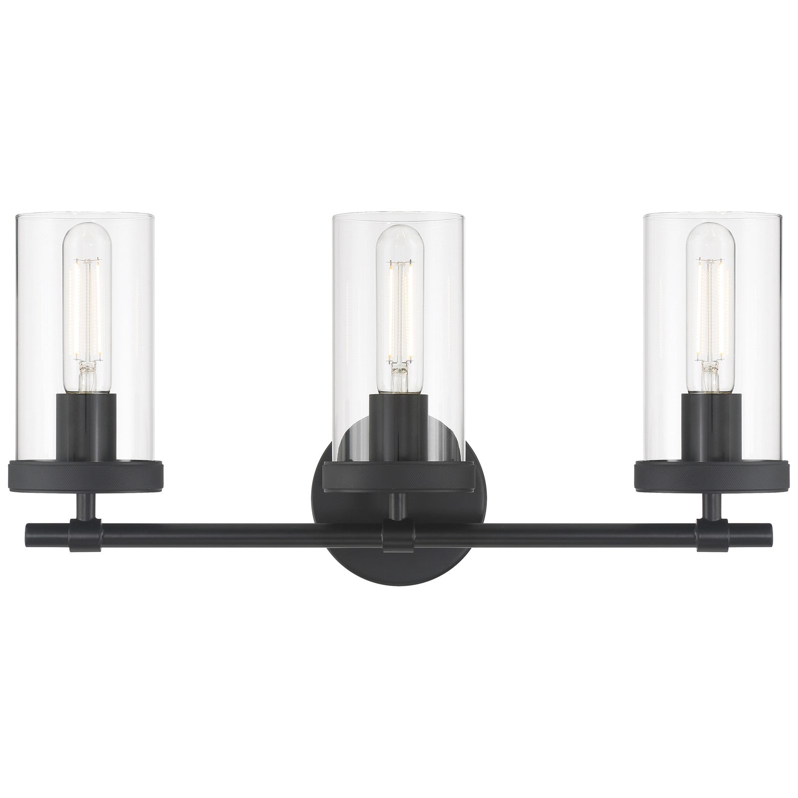 Access Lighting Lily 3 Light Vanity, Matte Black/Clear