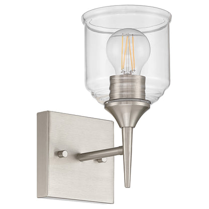Access Lighting Beacon 1 Light Wall Sconce, Brushed Steel/Clear
