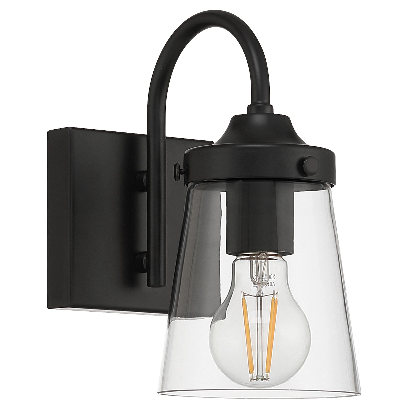 Access Lighting Dickens 1 Light Wall Sconce, Black/Clear