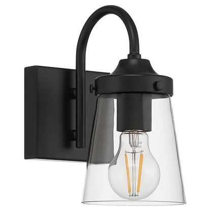 Access Lighting Dickens 1 Light Wall Sconce, Black/Clear