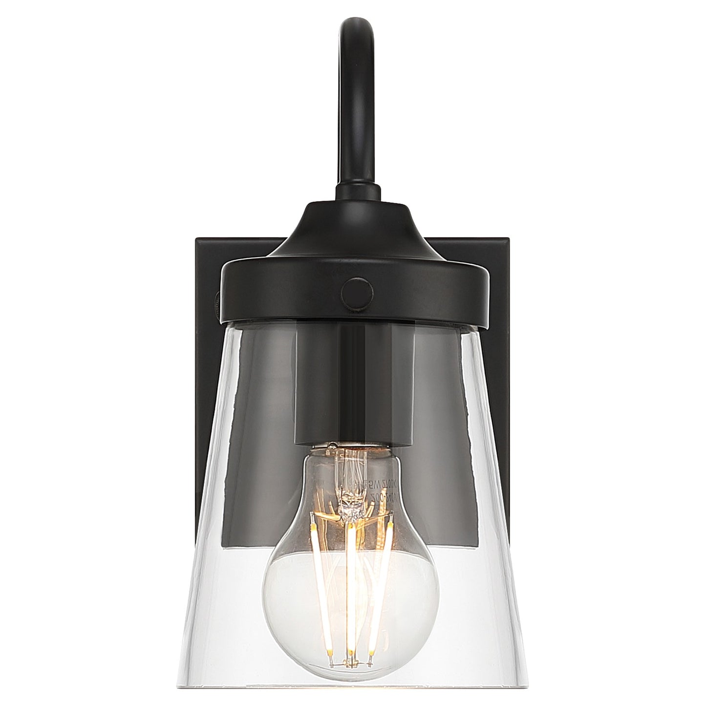 Access Lighting Dickens 1 Light Wall Sconce, Black/Clear