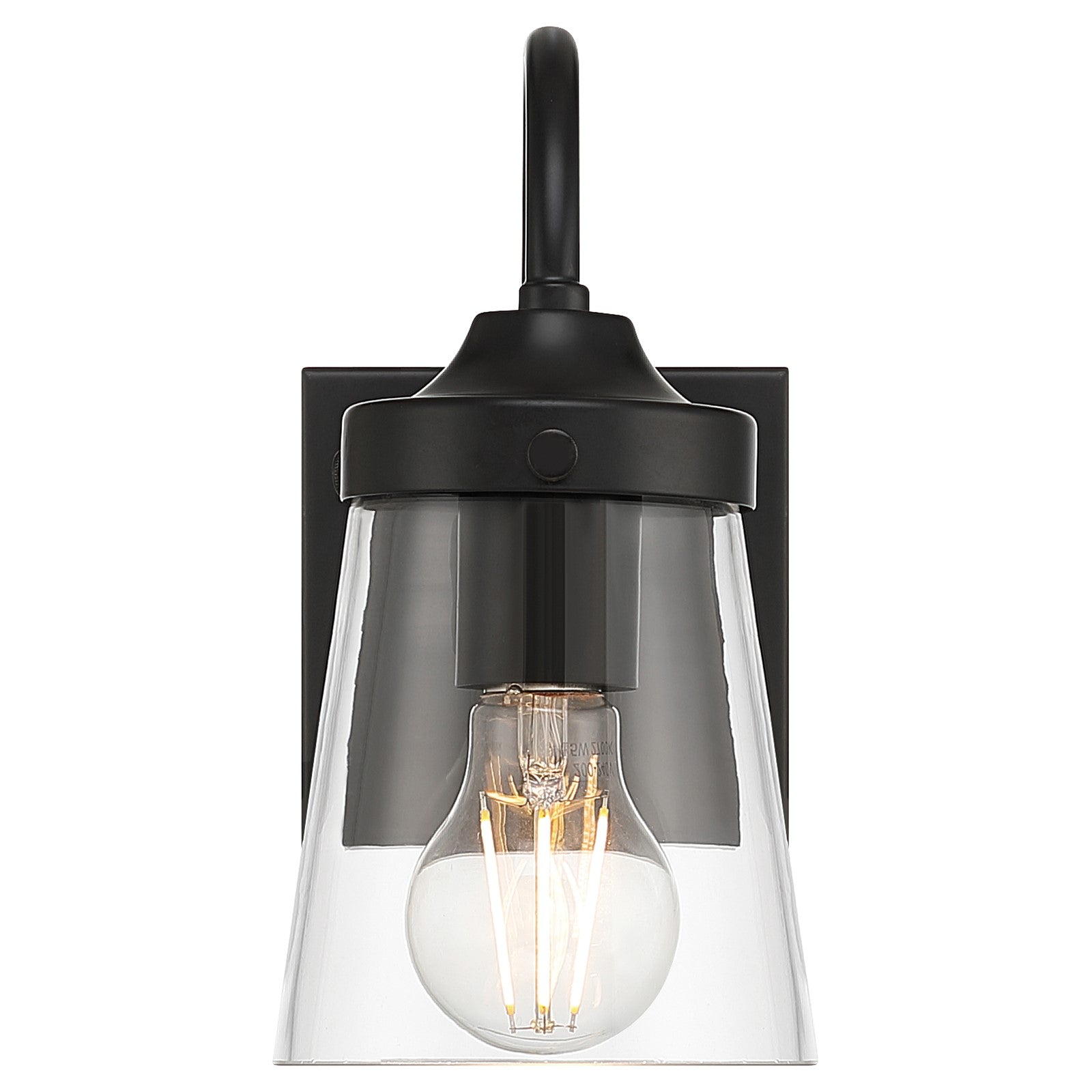 Access Lighting Dickens 1 Light Wall Sconce, Black/Clear