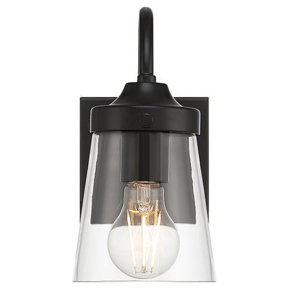 Access Lighting Dickens 1 Light Wall Sconce, Black/Clear