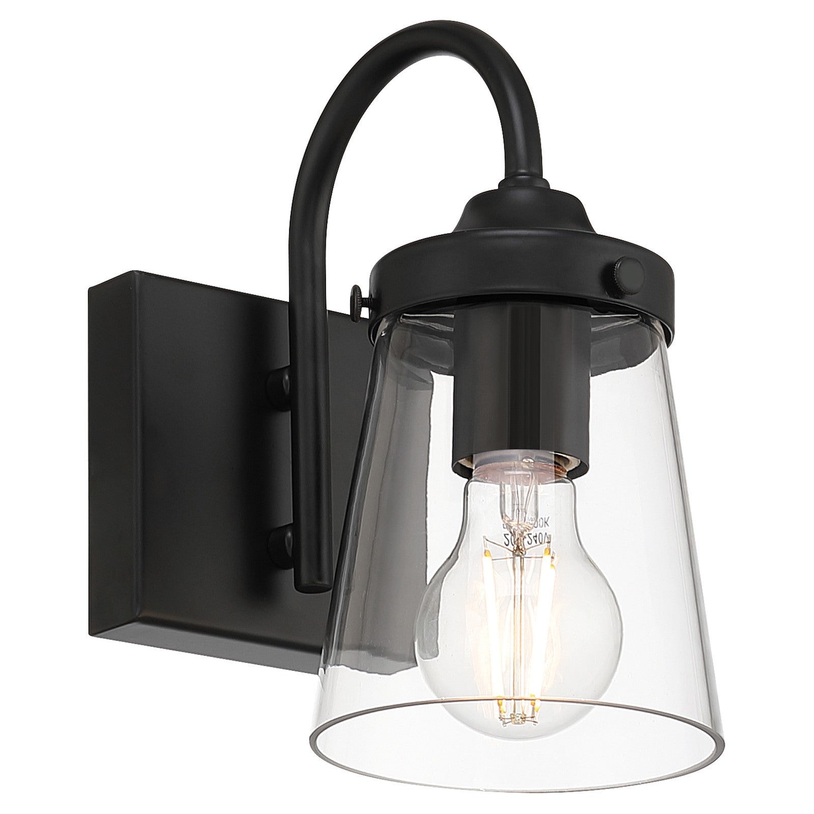 Access Lighting Dickens 1 Light Wall Sconce, Black/Clear