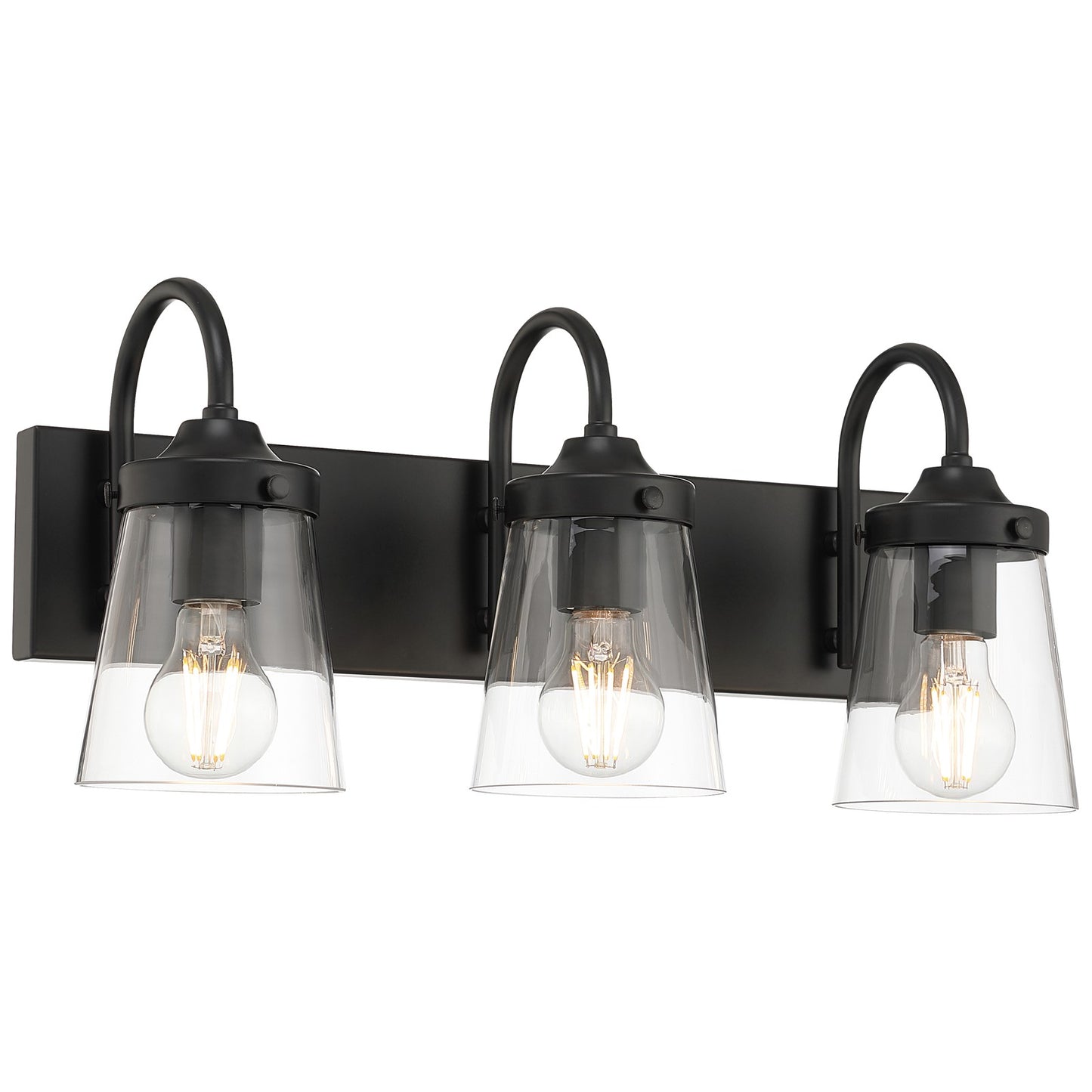 Access Lighting Dickens 3 Light Vanity, Black/Clear