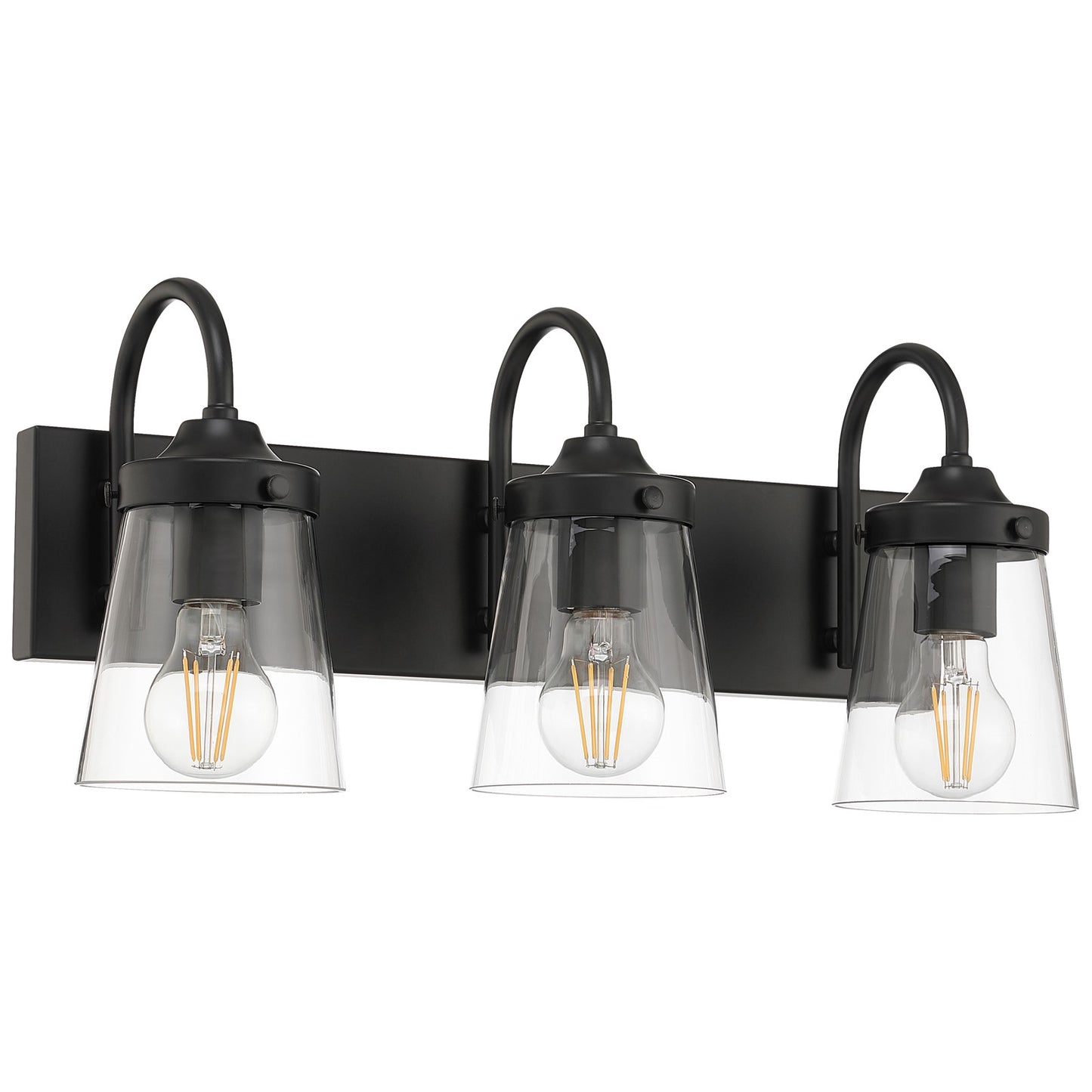 Access Lighting Dickens 3 Light Vanity, Black/Clear